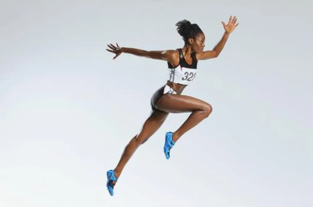 Athlete in motion outdoors
