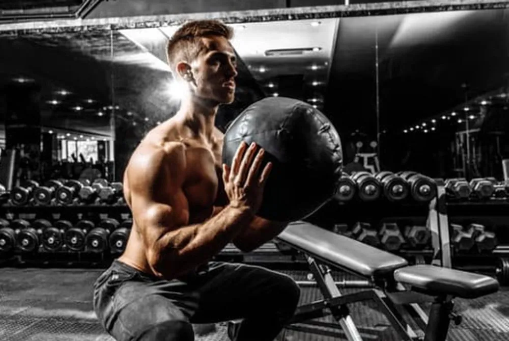 Man training in the gym
