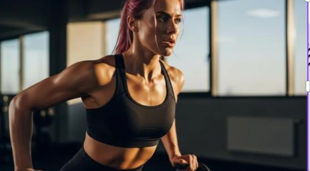 Woman strength training